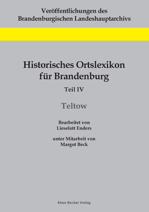 Historisches Ortslexikon für Brandenburg, Teltow (304-4)