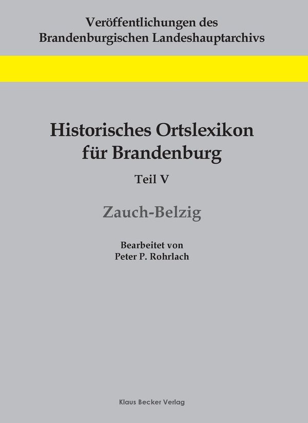 Historisches Ortslexikon für Brandenburg, Zauch-Belzig (305-1)