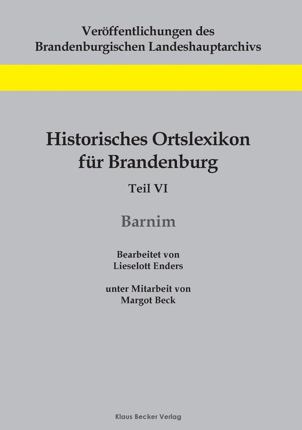 Historisches Ortslexikon für Brandenburg, Barnim (306-8)