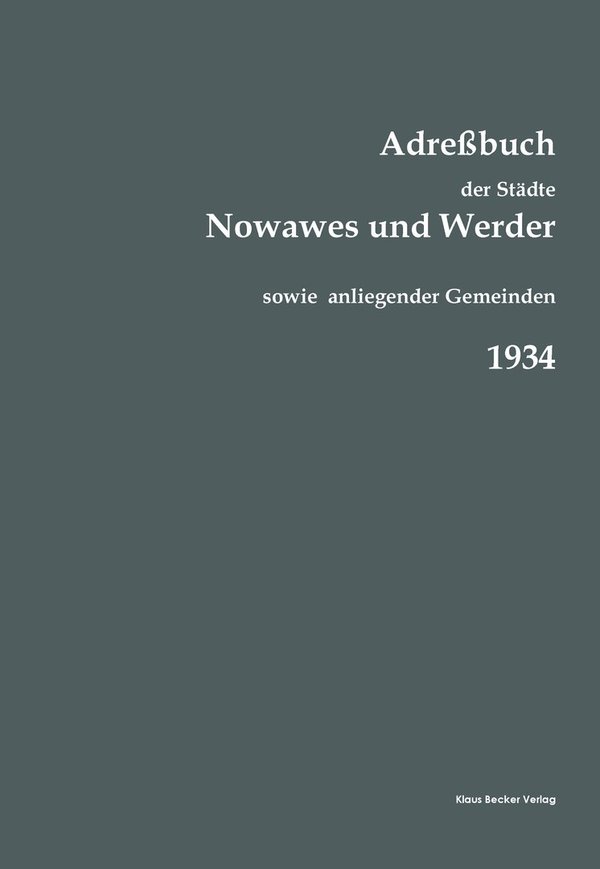Adreßbuch Nowawes und Werder, 1934 (283-2)