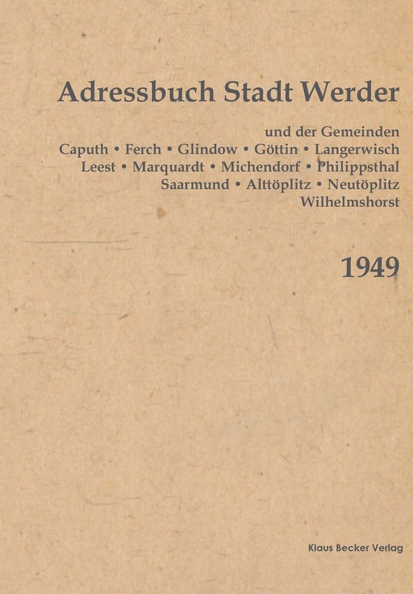 Adressbuch der Stadt Werder, 1949 (286-3)